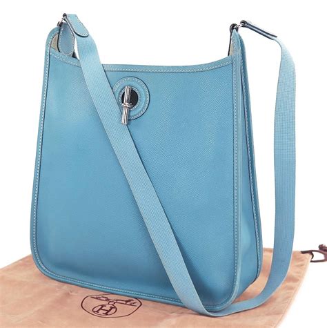 hermes blue leather shoulder bag|authentic hermes bags.